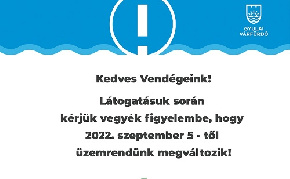 2022 Őszi üzemrend változás